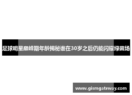 足球明星巅峰期年龄揭秘谁在30岁之后仍能闪耀绿茵场